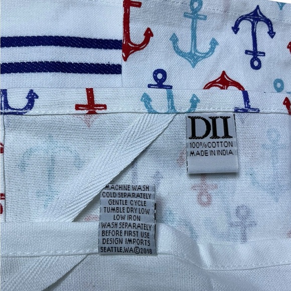 Sail Away Kitchen Towel Embellished Set Coastal Nautical Cotton Set 18 x 28 in - Picture 5 of 16